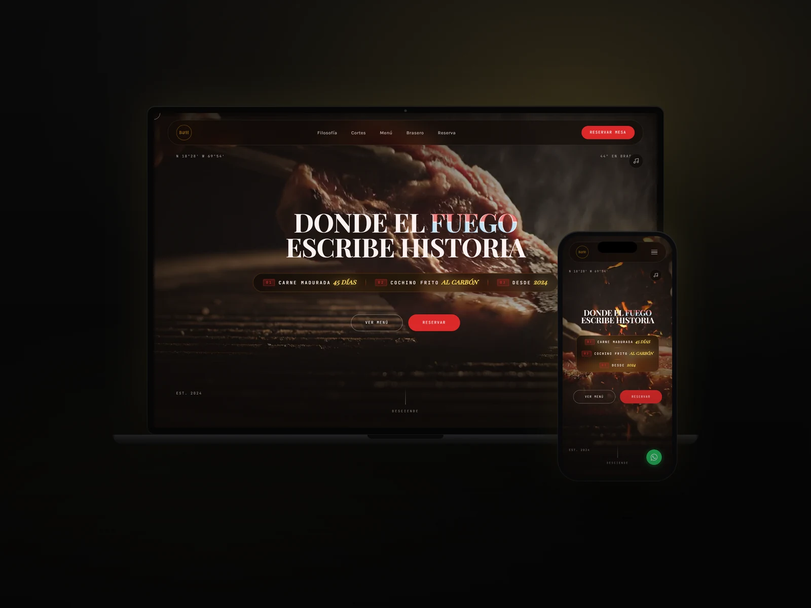 Brasa & Humo — parrilla al carbón, sitio forjado por The Forge AI