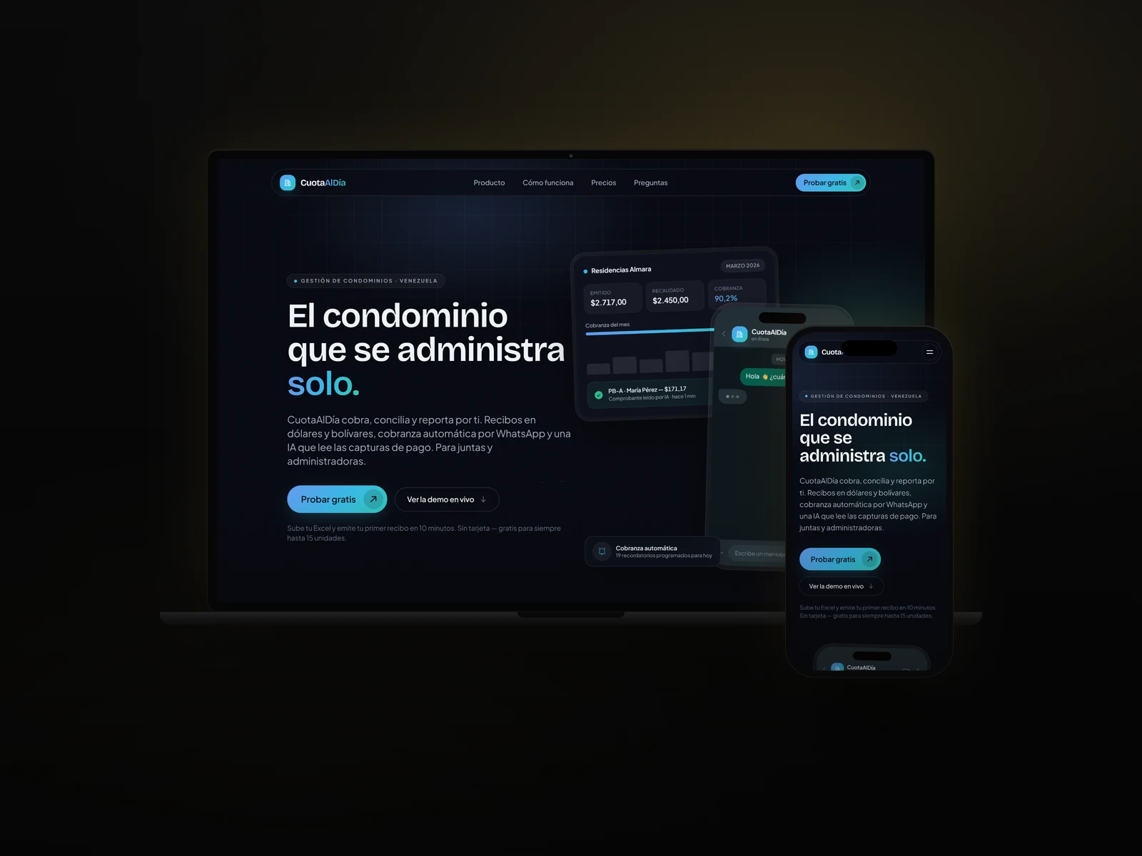 CuotaAlDía — SaaS de gestión de condominios forjado por The Forge AI
