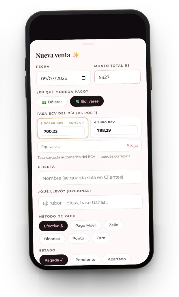 CRM de ventas a medida para una tienda de belleza